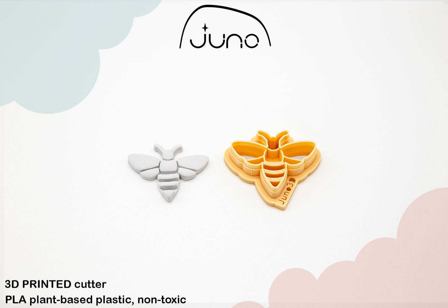 Elegant Bee Printed Clay, Polymer Clay, Cookie Cutter