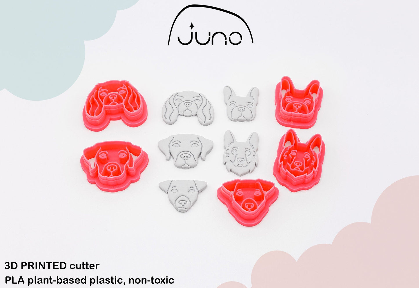 French Bulldog Face, Dog cutters, Printed Clay, Polymer Clay, Cookie Cutter