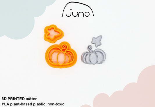 Cute Pumpkin & Leaf Set Printed Clay, Polymer Clay, Cookie Cutter