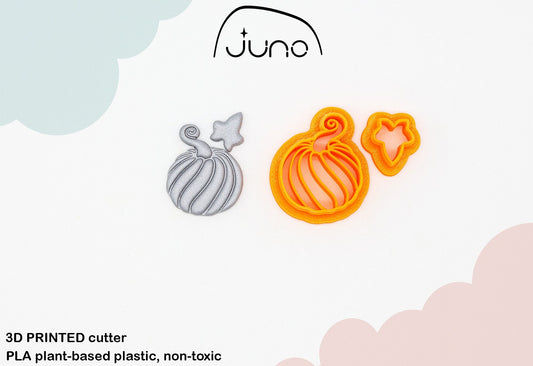 Swirly Pumpkin & Leaf Set Printed Clay, Polymer Clay, Cookie Cutter