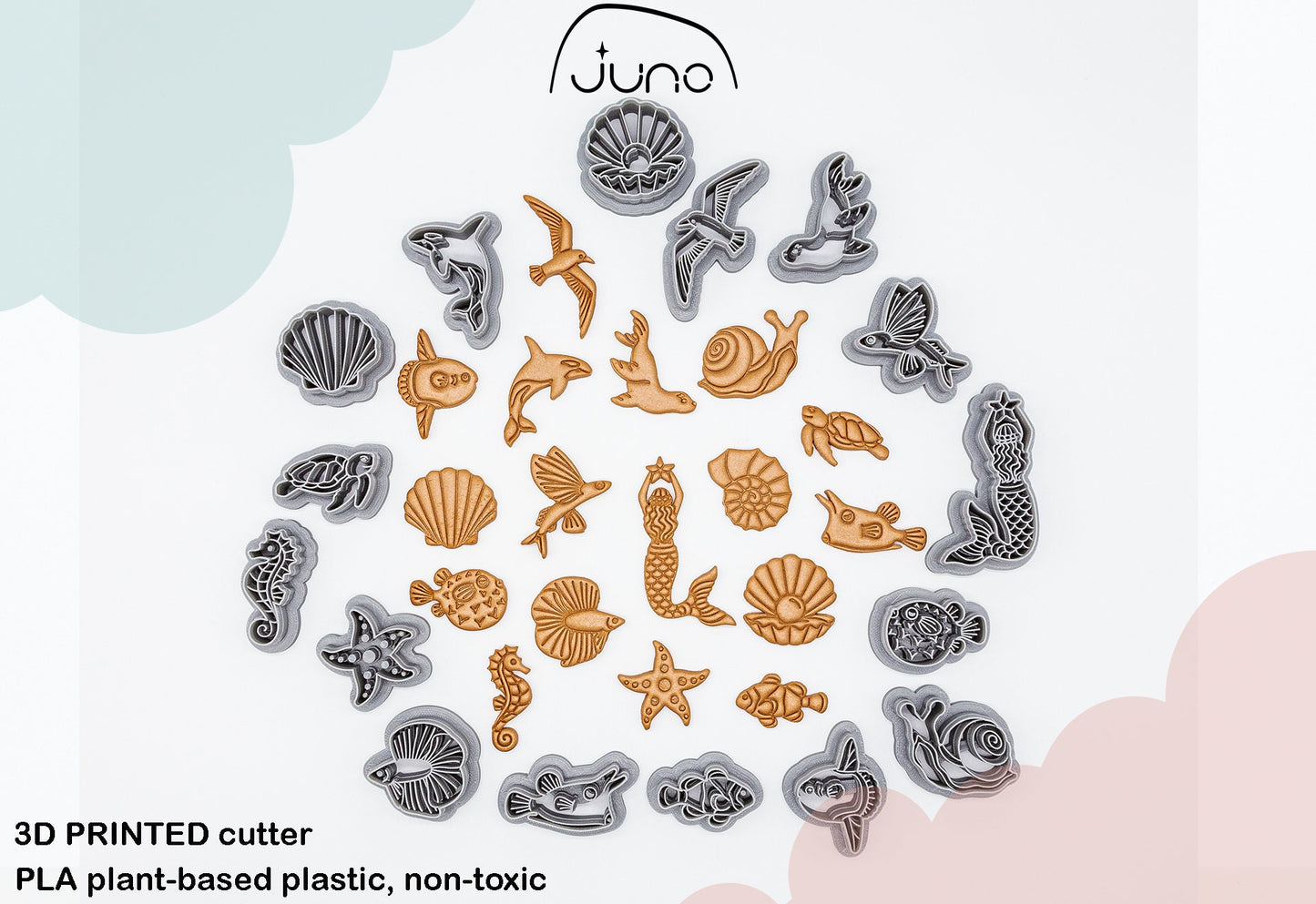 Ocean Sunfish, Moonfish Printed Clay, Polymer Clay, Cookie Cutter