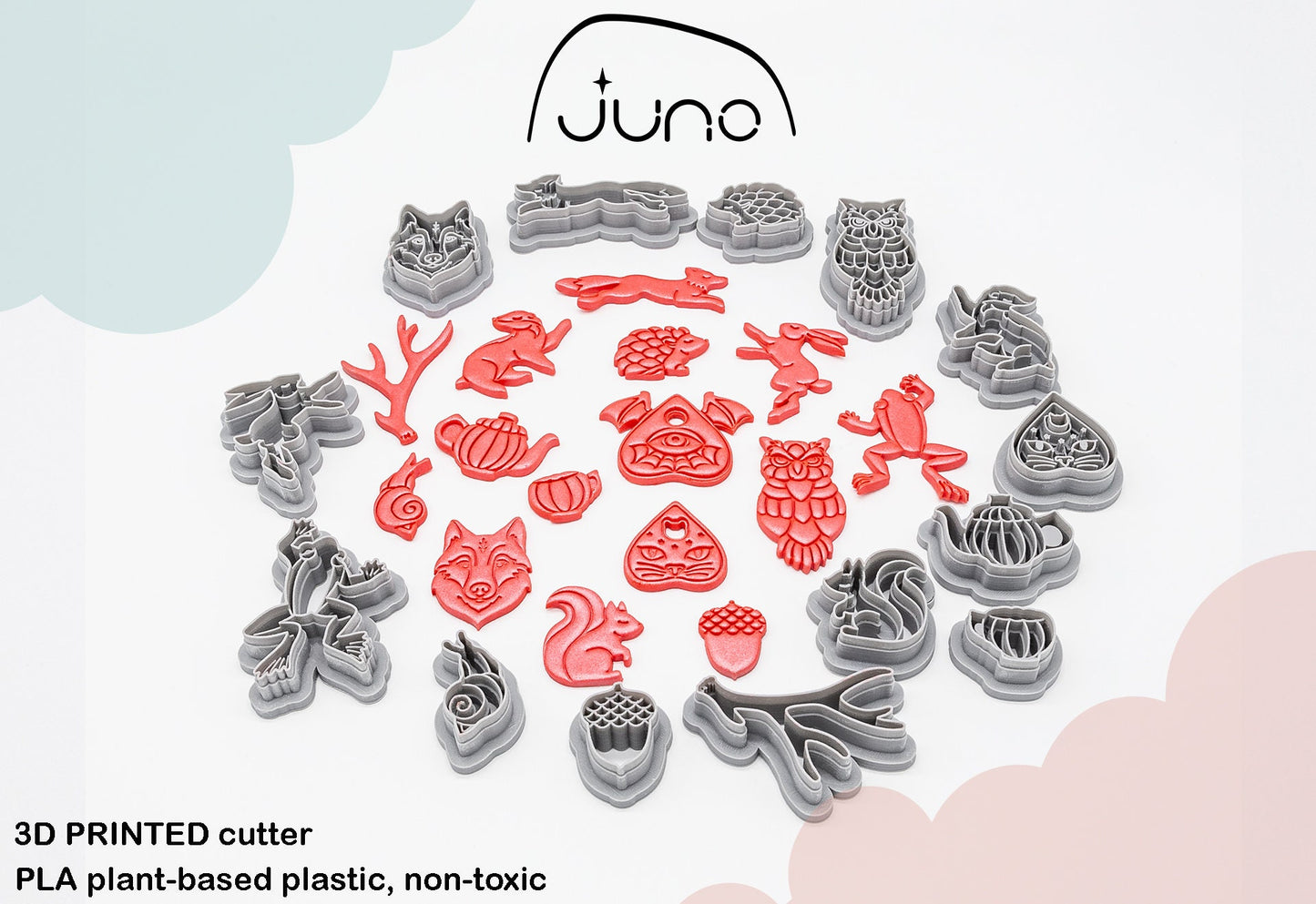 Jumping Fox Fall Spring Animal Polymer Clay, Cookie Cutter