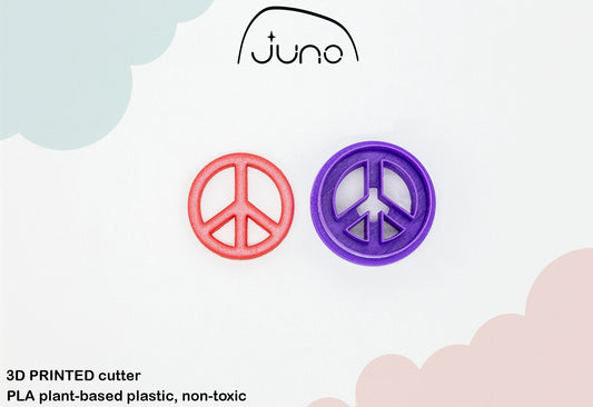 Cutout Peace Sign, Printed Clay, Polymer Clay, Cookie Cutter